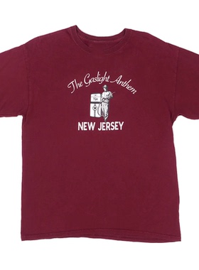 Gaslight Anthem煤气灯圣歌乐队朋克摇滚音乐暗红色艺术短袖男T恤