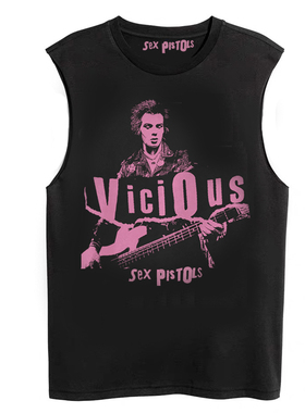 SEX PISTOLS 性手枪乐队美式朋克街头Sid Vicious男士背心无袖T恤