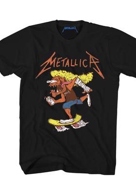 HETFIELD SKATES VINTAGE T-SHIRT滑板卡通复古新款MetallicaT恤
