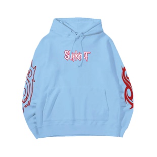 Slipknot活结乐队摇滚风美式休闲高街复古蓝色中性男女款连帽卫衣