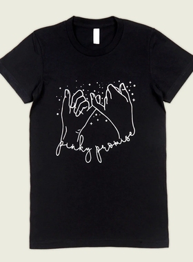 PINKY PROMISE粉红色的承诺 美式复古经典简约男女款宽松短袖T恤