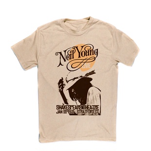 尼尔·杨neil young1971年BBC摇滚音乐会周边纯棉宽松直喷短袖T恤