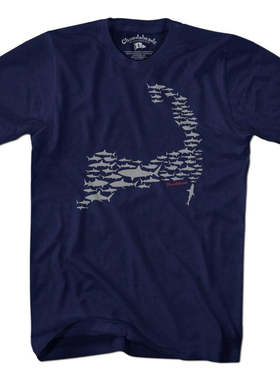 欧美风Cape Jaws Shark开普大白鲨 美式复古简约男女款短袖T恤