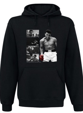 拳王阿里全击运动Muhammad Ali复古做旧欧美街头潮流男士连帽卫衣