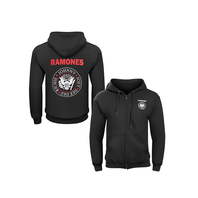 雷蒙斯乐队RAMONES连帽拉链外套