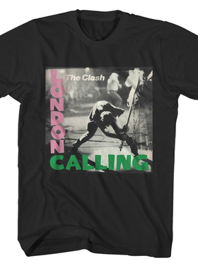 the Clash碰撞乐队London Calling摔吉他手摇滚美式朋克乐短袖T恤