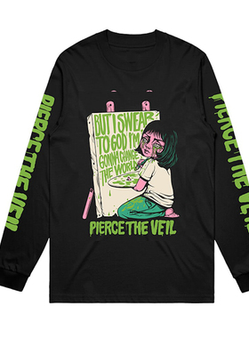 Pierce the Vei刺穿面纱乐队皮尔斯面纱摇滚欧美街头打底长袖T恤