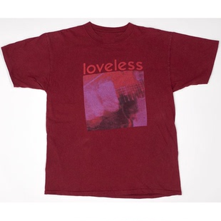 复古oversize高街vintage短袖 我 美式 无爱1992 T恤 血腥情人节