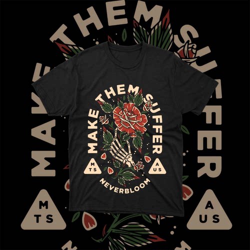 MakeThemSuffer黑金属纯棉T恤