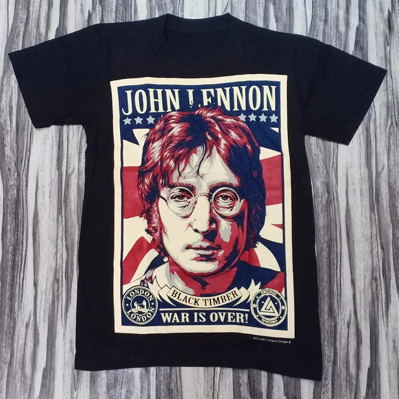 JohnLennon直喷印花男士短袖T恤