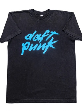 Daft Punk蠢朋克乐队电子音乐欧美潮牌摇滚简约文字休闲短袖男T恤