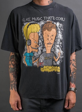 2025新款动画片瘪四与大头蛋Beavis and Butt-head美式复古男T恤