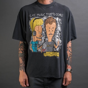 Butt 2025新款 动画片瘪四与大头蛋Beavis and 复古男T恤 head美式