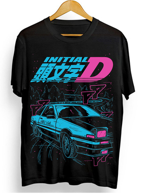 1995Initial D头文字D漫画电影联名日系复古vintage直喷印花短T恤