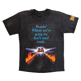 风水洗短袖 The 印花美式 T恤 Future回到未来电影赛车数码 Back