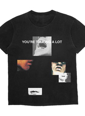 Talking Heads传声头乐队摇滚风美式高街休闲宽松男女直喷短袖T恤