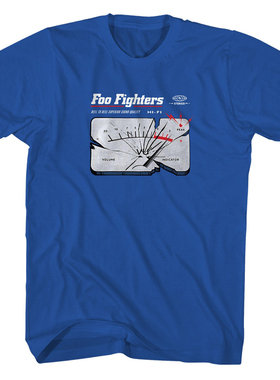 美国老牌摇滚乐队1994年Foo Fighters喷火战机朋克男士蓝色T恤