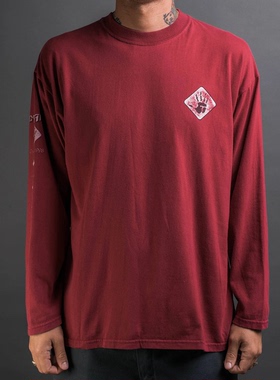 荷兰Dynamo Metalfest音乐节欧美休闲摇滚朋克男女红色长袖T恤秋