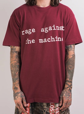 Rage Against The Machine愤怒机器乐队摇滚美式宽松红色男女T恤