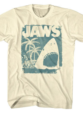 1975大白鲨鱼头电影联名Jaws Vintage Mens-T-Shirt复古男士T恤