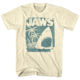 Vintage Mens 1975大白鲨鱼头电影联名Jaws Shirt复古男士 T恤