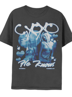 新款Camila Cabello卡米拉·卡贝洛摇滚欧美潮牌短袖纯棉直喷T恤