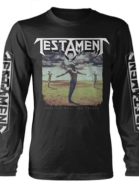 Testament圣约乐队金属摇滚风美式vintage秋冬打底纯棉男长袖T恤