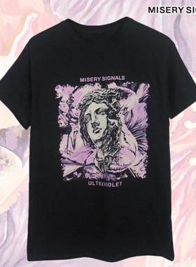 misery signals单曲痛苦的信号朋克摇滚音乐纯棉宽松直喷短袖T恤