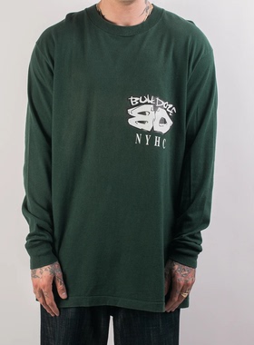 Remember Who's Strong 记住谁是强者 摇滚美式复古绿色男长袖T恤