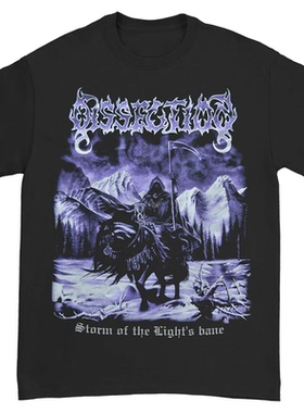 Dissection解剖乐队瑞典极端暗黑金属风摇滚美式宽松骷髅男女T恤