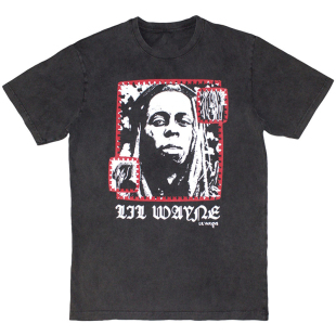 李尔·韦恩Lil Wayne美国说唱歌手rap嘻哈高街水洗做旧短袖男T恤