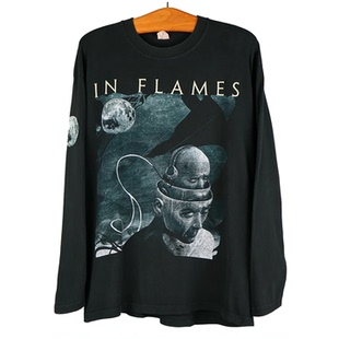 T恤 Flames烈焰乐队瑞士重金属摇滚vintage复古男长袖 秋季 上新In