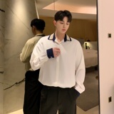 欧货兰色衬衣男春装19新款很仙的上衣时尚洋气衬衫A345-1055-P75，男装衬衫，电商A345