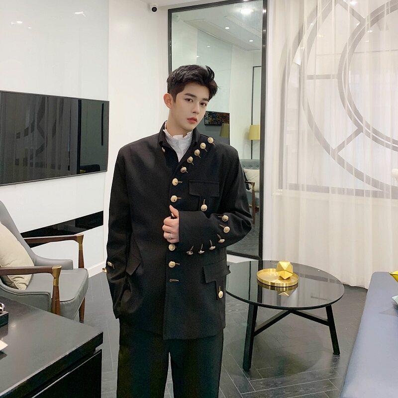 欧美潮男百搭休闲夹克宽松青年春秋上衣外套显瘦西服1600-P135,男装夹克,电商A345