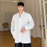 秋季新款拉链设计感衬衣垂感免烫百搭个性衬衫男A345-1999-P75，男装衬衫，电商A345