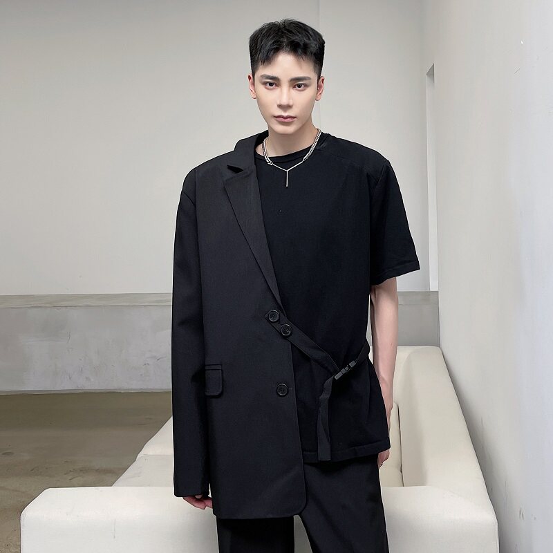 新款三件套解构设计自由组合西装复古休宽松外套潮A345-1813-P155,男装西服套装,电商A345
