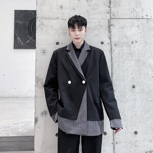 黑色小西服外套男新款韩版休闲气质设计感小众西装A345-1509-125图片