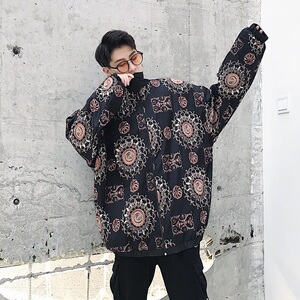 秋季新款个性印花复古图案男夹克上衣A345-1050-P85图片