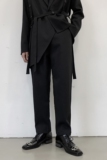 原创黑色宽松新款休闲直筒西裤男女可穿A345-130-1-P68，男装西裤，电商A345