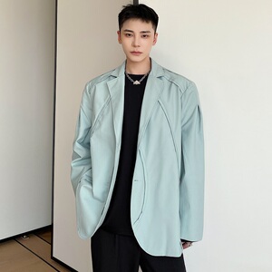 新款休闲长袖单排扣小西服个性裁剪设计感西装外套A345-1837-P125,个性穿搭分享平台图片