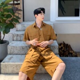 夏季时尚定制纯棉气质衬衣短裤套腰带束腰男韩版A345-1089-特P85，男装牛仔裤，电商A345