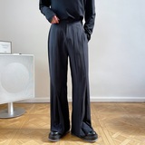 2025年新款小众款多层皱褶设计宽松垂感休闲西裤A345-1868-P80，男装西裤，电商A345