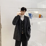 秋冬小香风长袖假二件西服上衣时尚宽松粗花呢外套A345-1130-P135，男装西服，电商A345