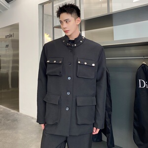 原创设计可拆卸中山装西服外套男春秋小众别致西装A345-1863-P135图片