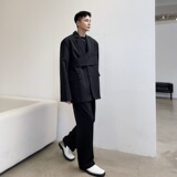 新款三件套解构设计自由组合西装复古休宽松外套潮A345-1813-P155，男装西服套装，电商A345
