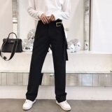 原创设计背带可拆卸百搭韩版休闲男长阔腿裤A345-1932-P68，男装休闲裤，电商A345