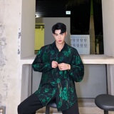 2025春秋季男士个性印花长袖衬衣休闲时尚衬衫潮A345-1156-P75，男装衬衫，电商A345