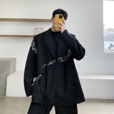 21年春季原创新款青春潮流亮片拼接西服穿绳外套A345-1607-P135，男装西服，电商A345
