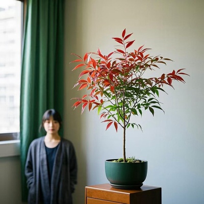 火焰南天竹盆栽客厅水培绿