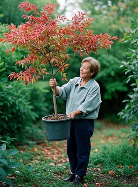 南天竹盆栽红叶天竺大花树苗水培火焰老桩盆景结果植物果植物耐寒